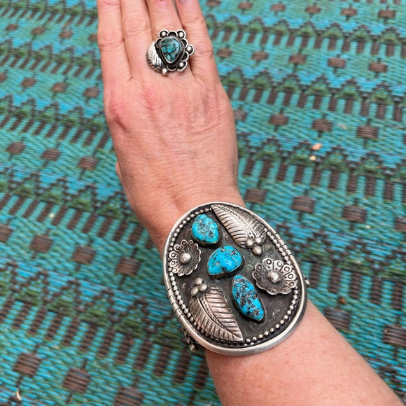 Sterling Silver Turquoise Cuff Bracelet - Picture 10 of 13